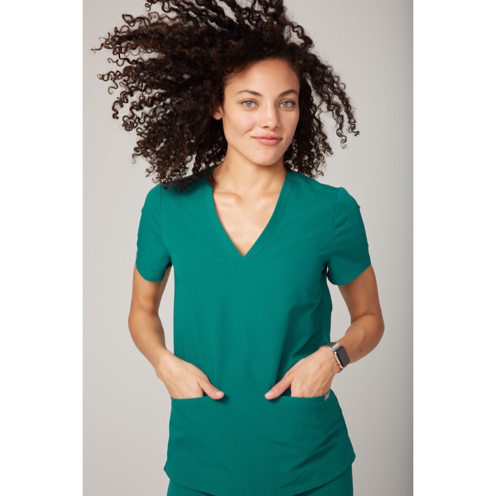 ***SOLD***     NEW Figs Casma Top Green